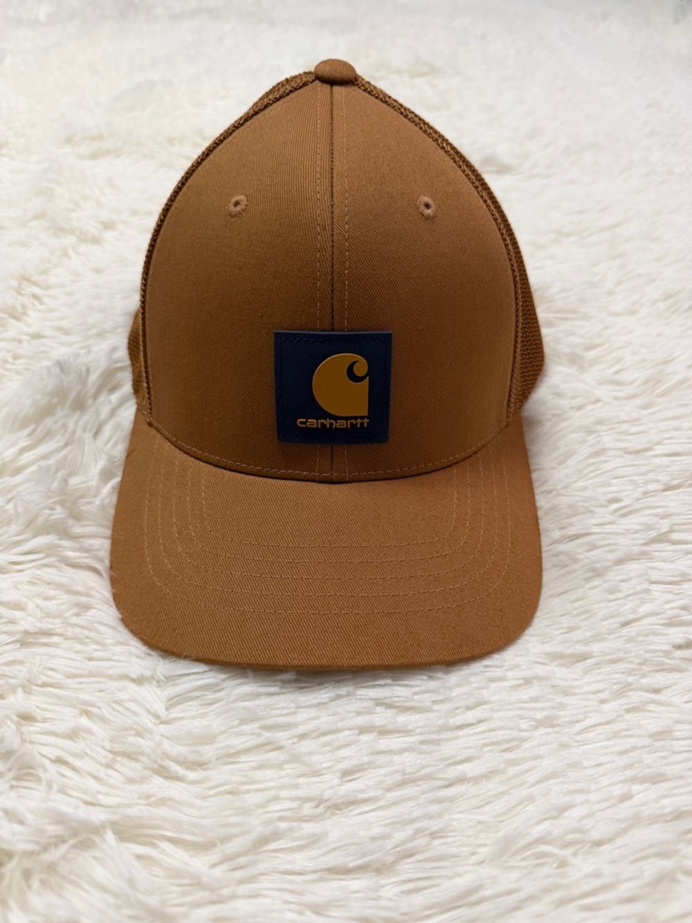 Carhartt Tan/Brown Logo Mesh Trucker Hat